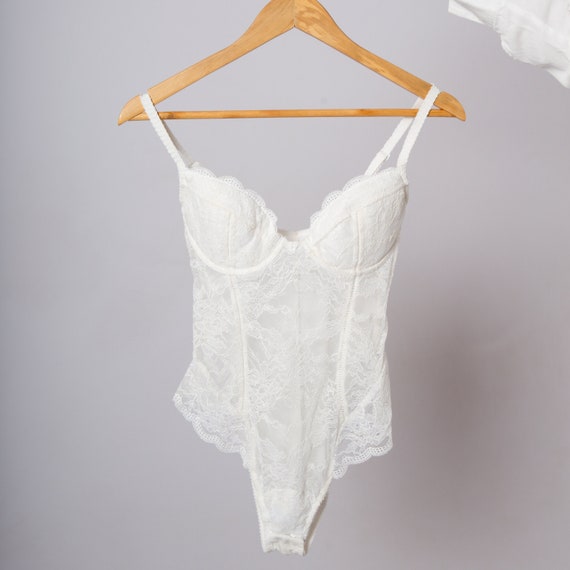 Lingerie Bodysuit Lace White Leotard Bridal Lace B