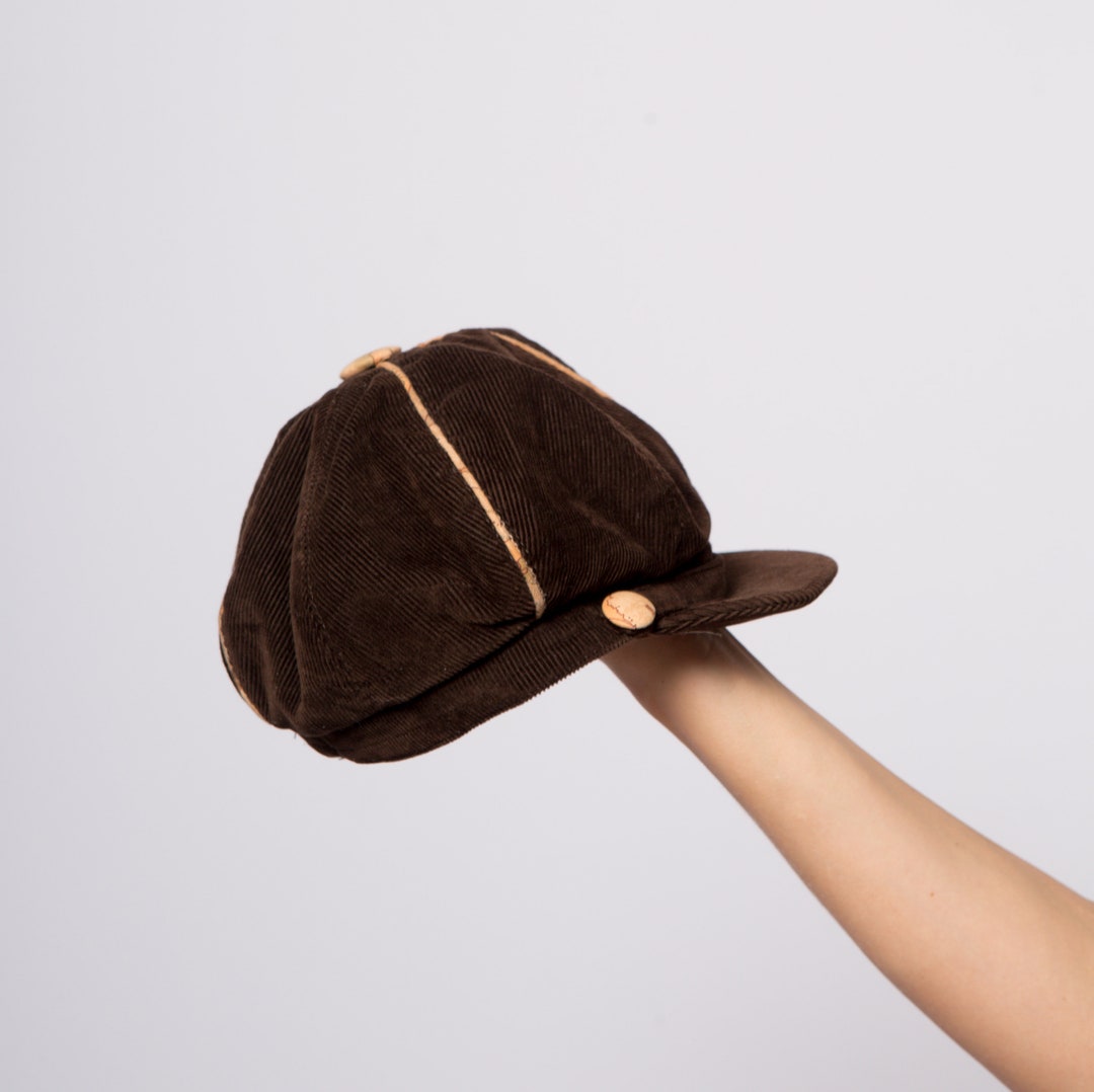 Alvero Martini Brown Corduroy Hat Newsboy Cap Flat Cap Bucket Etsy