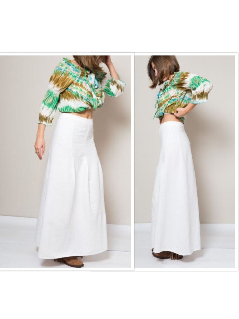 Fashion week White Long skirt hippie pictures for lady Fashion style White Long skirt hippie pictures for woman