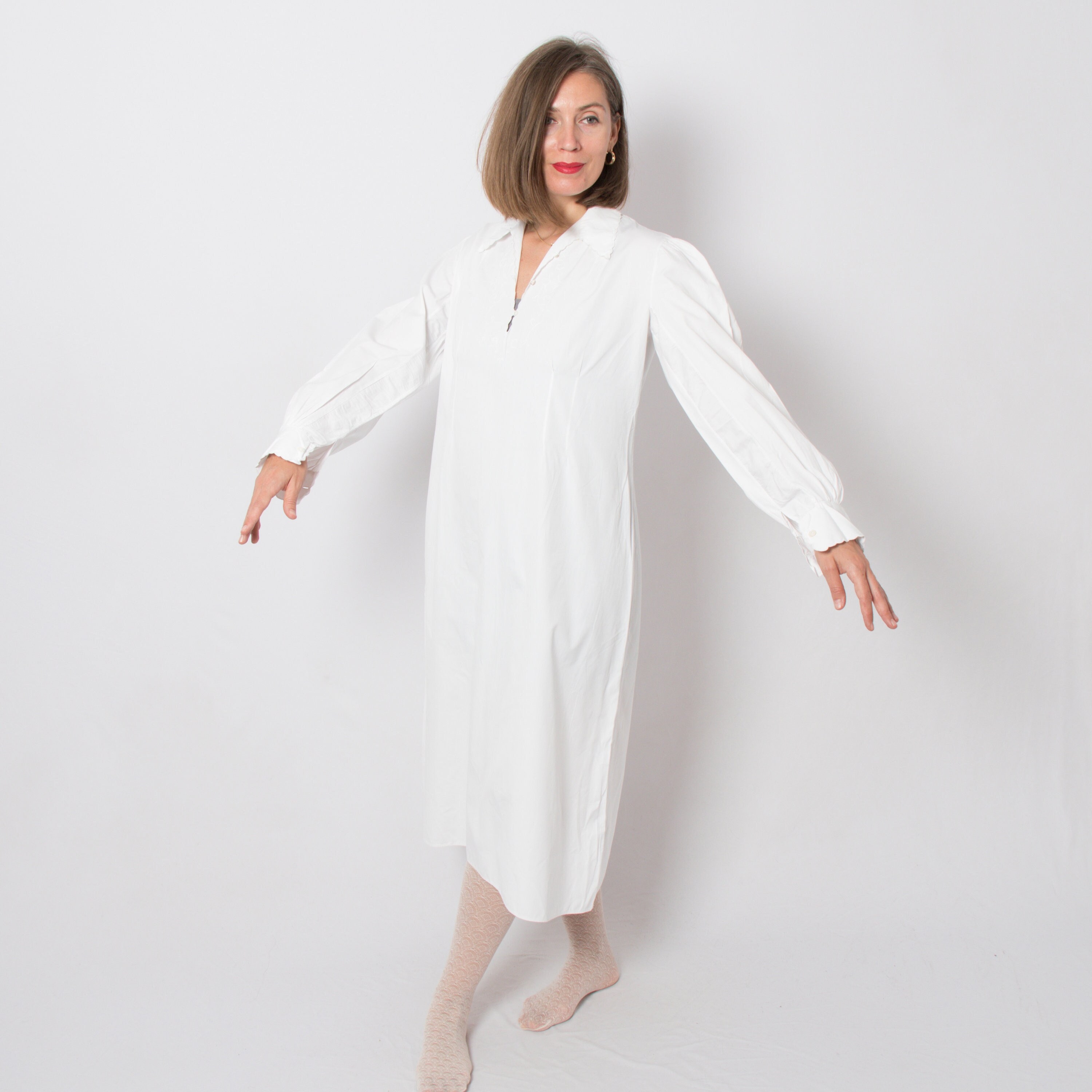 long sleeve night gown women