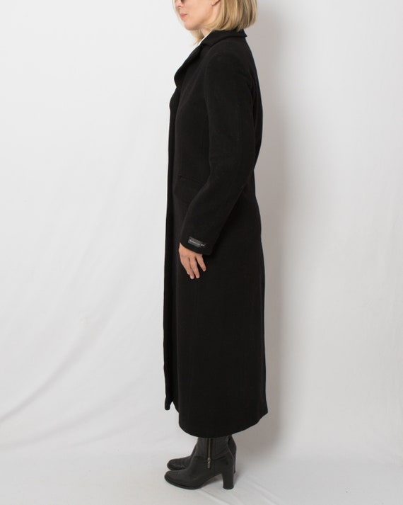90s Womens Black Cashmere Coat Maxi Coat Long Dre… - image 4