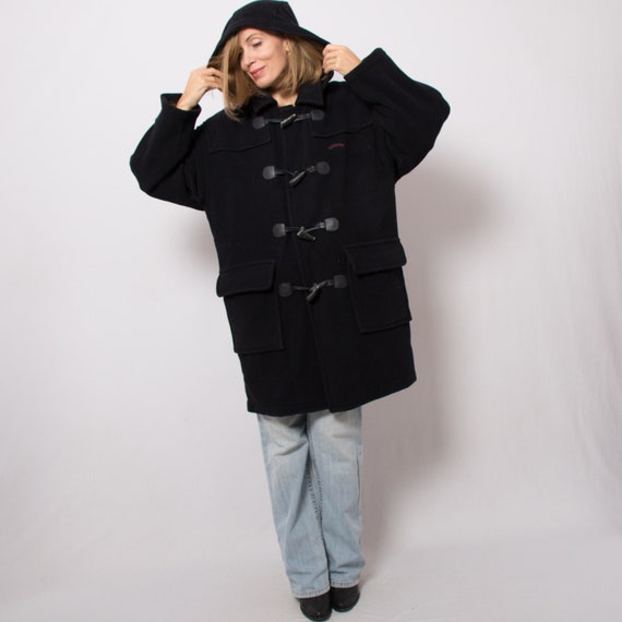 Vintage Wool Duffle Coat With Toggle Buttons Navy Blue Hooded - Etsy UK