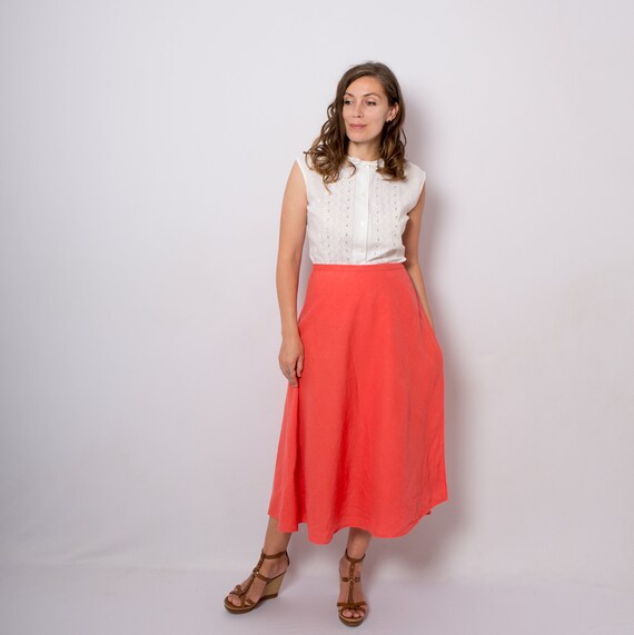 Linen Skirt Wrap Skirt Midi Skirt Summer Midi Skir