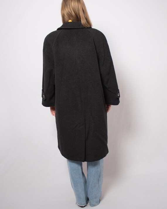 90s Grey Wool Double Breasted Coat Mohair Coat Mi… - image 6