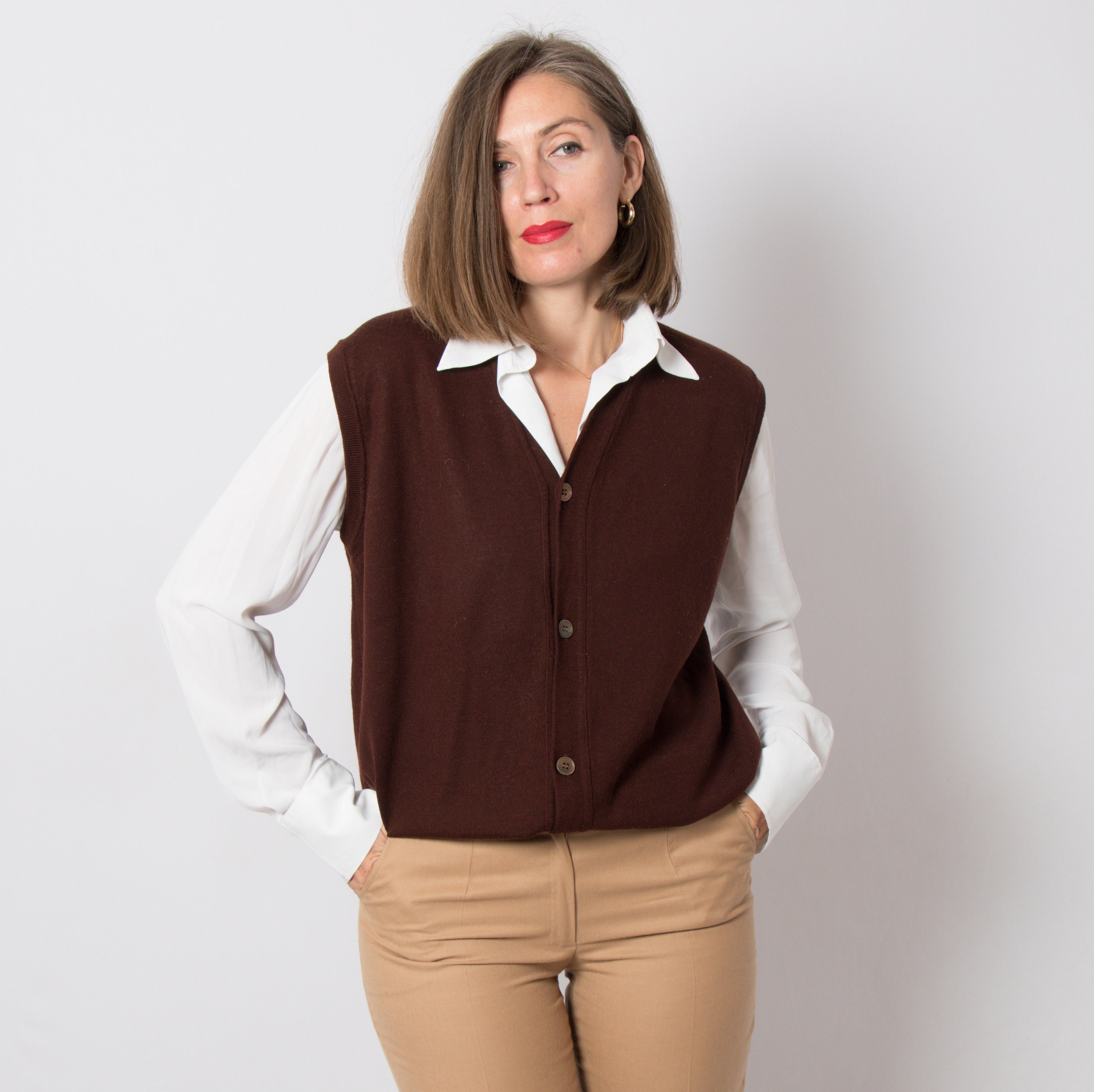 Dark Brown Cardigan - Etsy