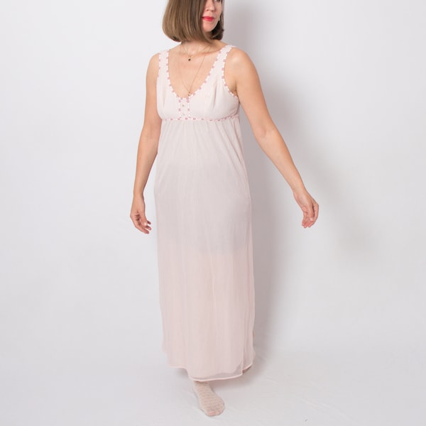 PIPPA DEE See Through Negligee Nightgown Vintage Nylon Negligee Small Size Gift for her made in Great Britain