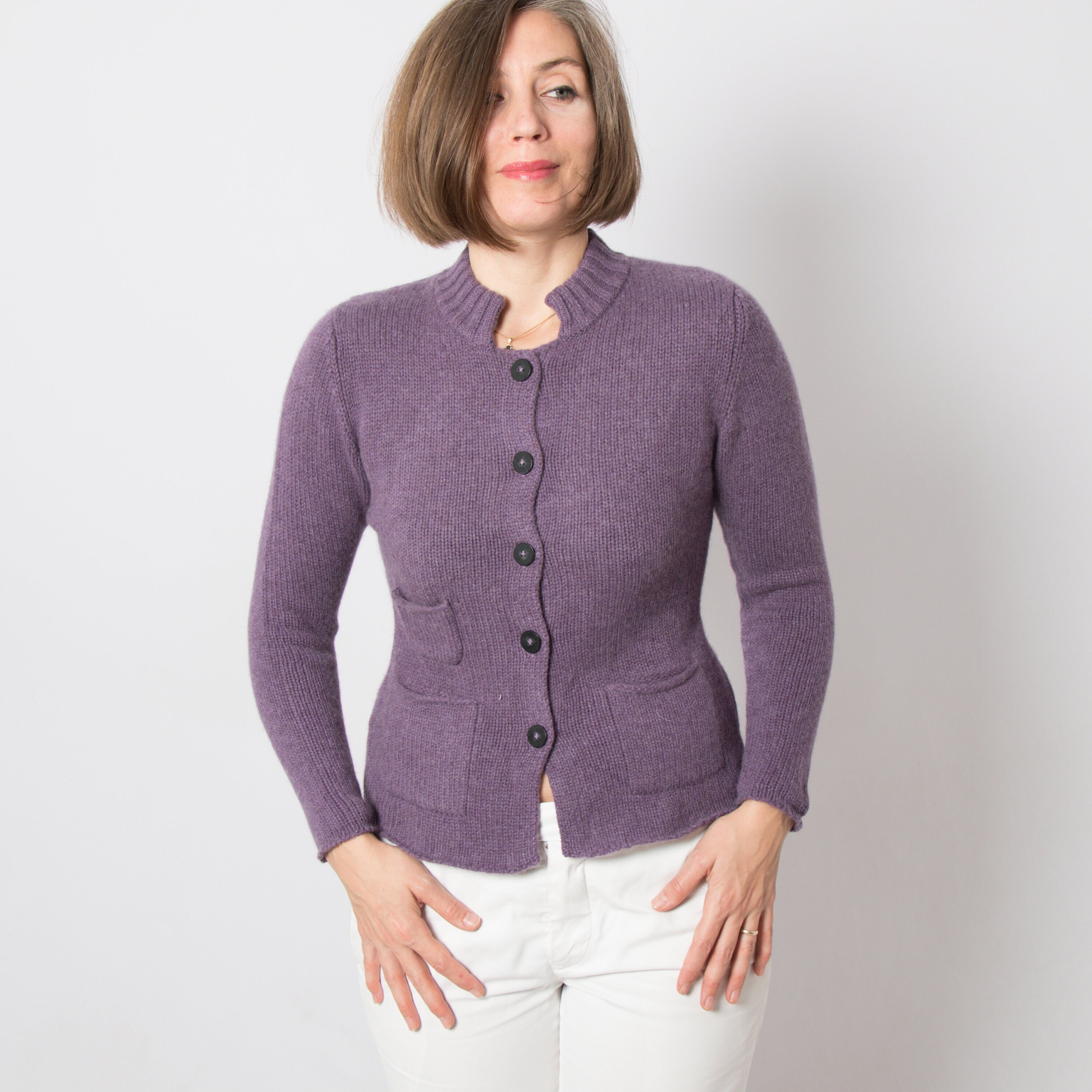 Vintage Purple Cashmere Cardigan 