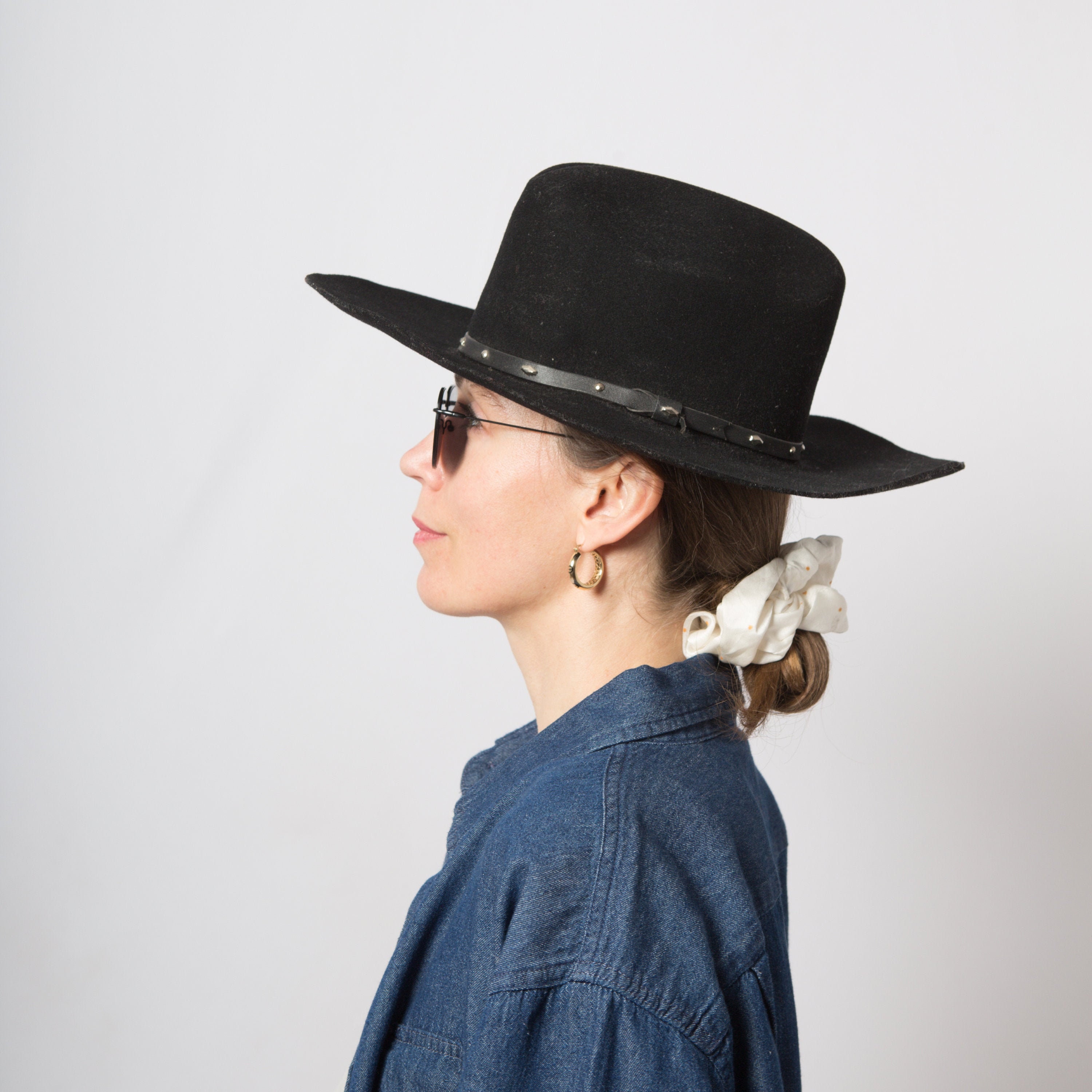 Black Wool Cowboy Hat Western Country 