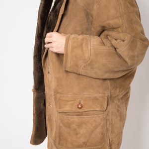 Vintage Brown Long Shearling Coat M 12 14