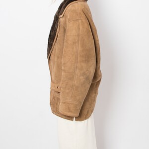 Vintage Dark Brown Shearling Coat M 12 14