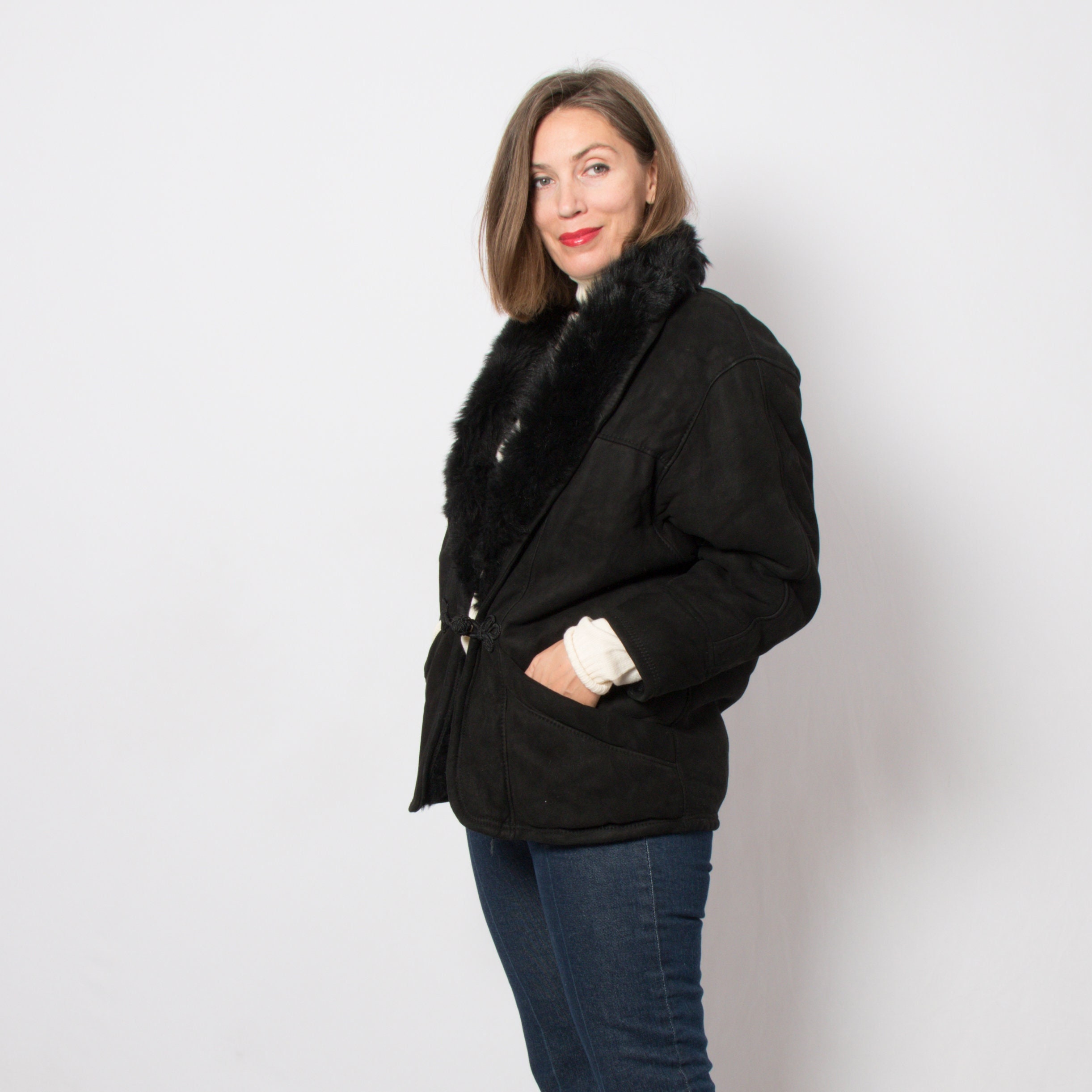 Sheepskin Jacket Short Shearling Coat 