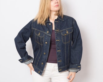 LEE Denim Jacket Dark Blue Jean Jacket Boyfriend Jacket Medium Size Gift for Girlfriend UNISEX piece