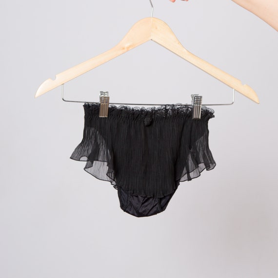 LA PERLA Black Mesh Panties with Skirt Sexy Femini