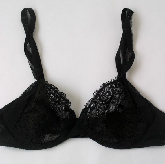 La Perla Black Lace Bra Sheer Bra EU 75 B / USA UK