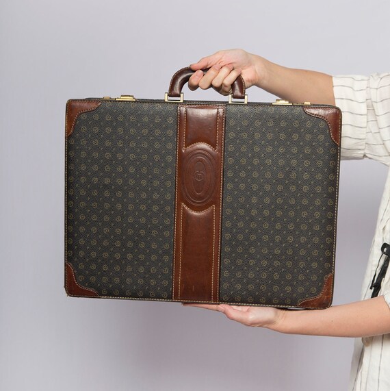 RARE STATEMENT 70s POLLINI Briefcase Portfolio Mon