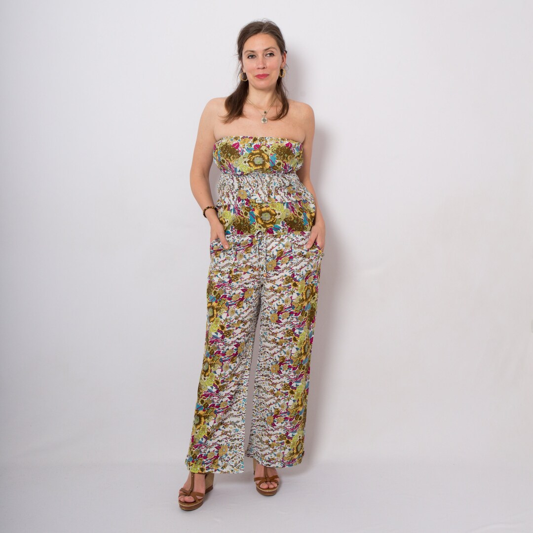 Vacation Casual Geometric Floral Loose Waist Jumpsuit main image 1