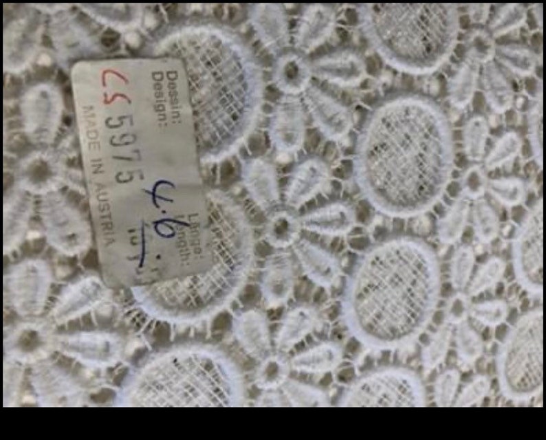 Vintage white cotton lace,retro style lace,70s lace,bridal lace