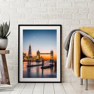 Tower Bridge And Shard, London, Photography Print, Wall Art, Cityscape, Home Decor, Framed Print