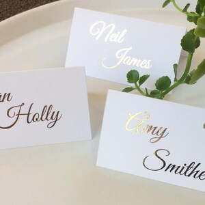 Wedding Name Cards, Place Cards, Gold Foil, Personalised, Wedding Stationary