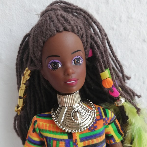 Crimp N Bead Imani Doll Doll Sindy best Friend Hasbro 90s Vintage