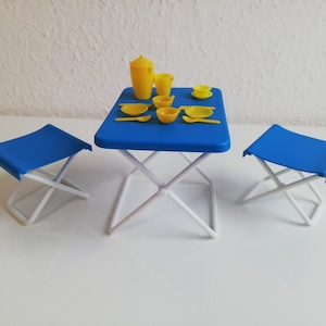 Vintage Barbie Doll Furniture Garden Furniture Grill Barbeque Set Picnic Camping Furniture 1989 Blue White Mattel 80s