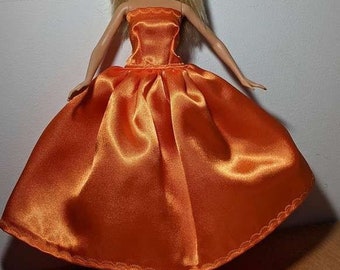 Puppenkleid Kleidung Puppenkleidung Kleid Cocktailkleid Ballkleid Festkleider in Orange