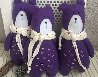 Cute Cuddly Bear Teddy Teddy Bear Wool Toy in Purple