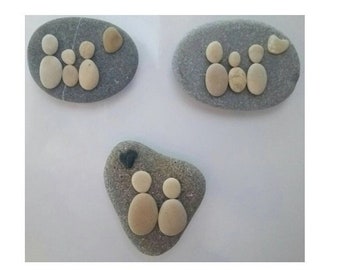Pebbles Stones Pebbles Stone Picture Magnetic Picture People Couple Family Lovers Love Heart Cohesion Children