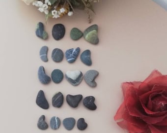 LOVE set made of pebbles, stones, pebbles, stone heart, pebble heart, heart love 235