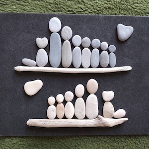 Pebble stones pebbles pebble sets people cat dog couple family lovers love heart cohesion in beige sand colors gray 436