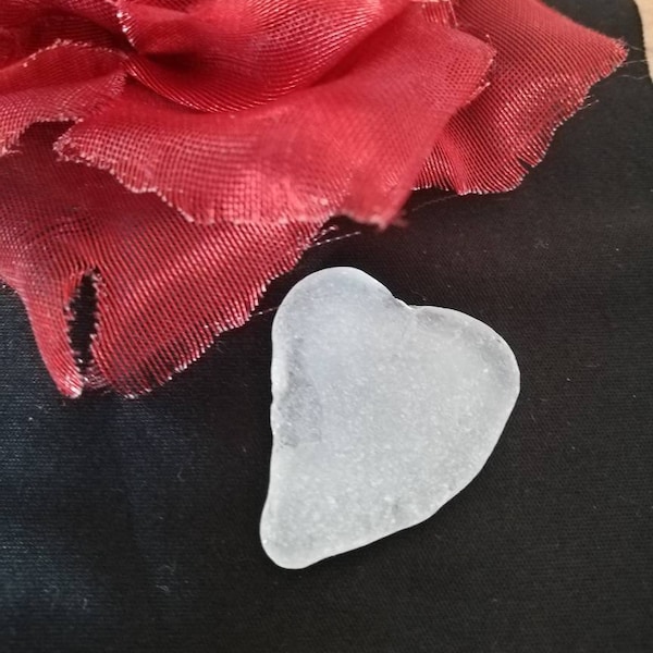 Sea Glass Large Beach Glass Beach Shards Rarity Big Heart in White No. 15