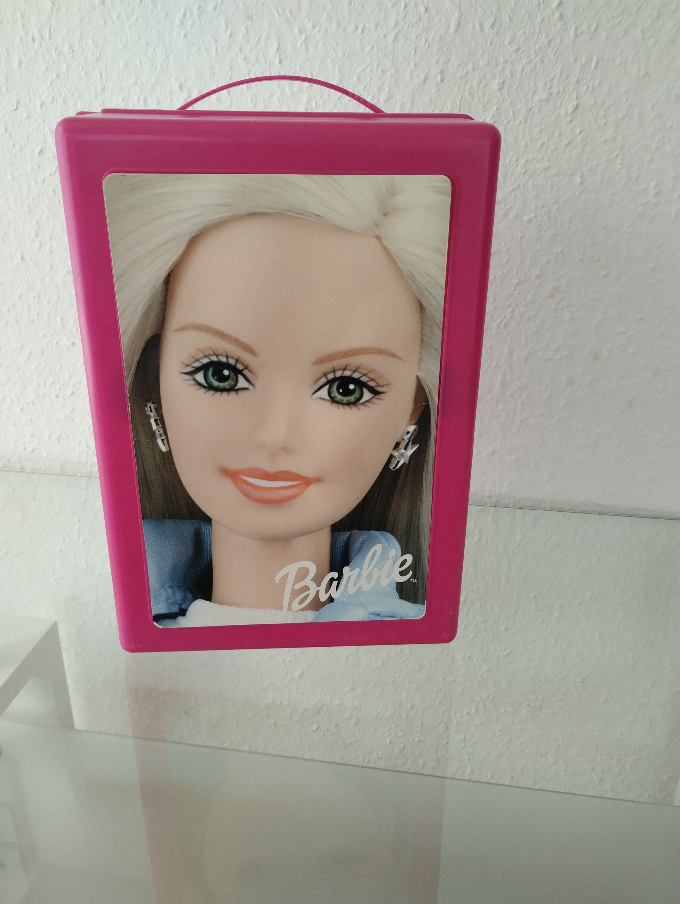 Vintage 2000 Barbie Doll Mattel Wardrobe Carry Case Trunk. Pink. Rare.  Storage