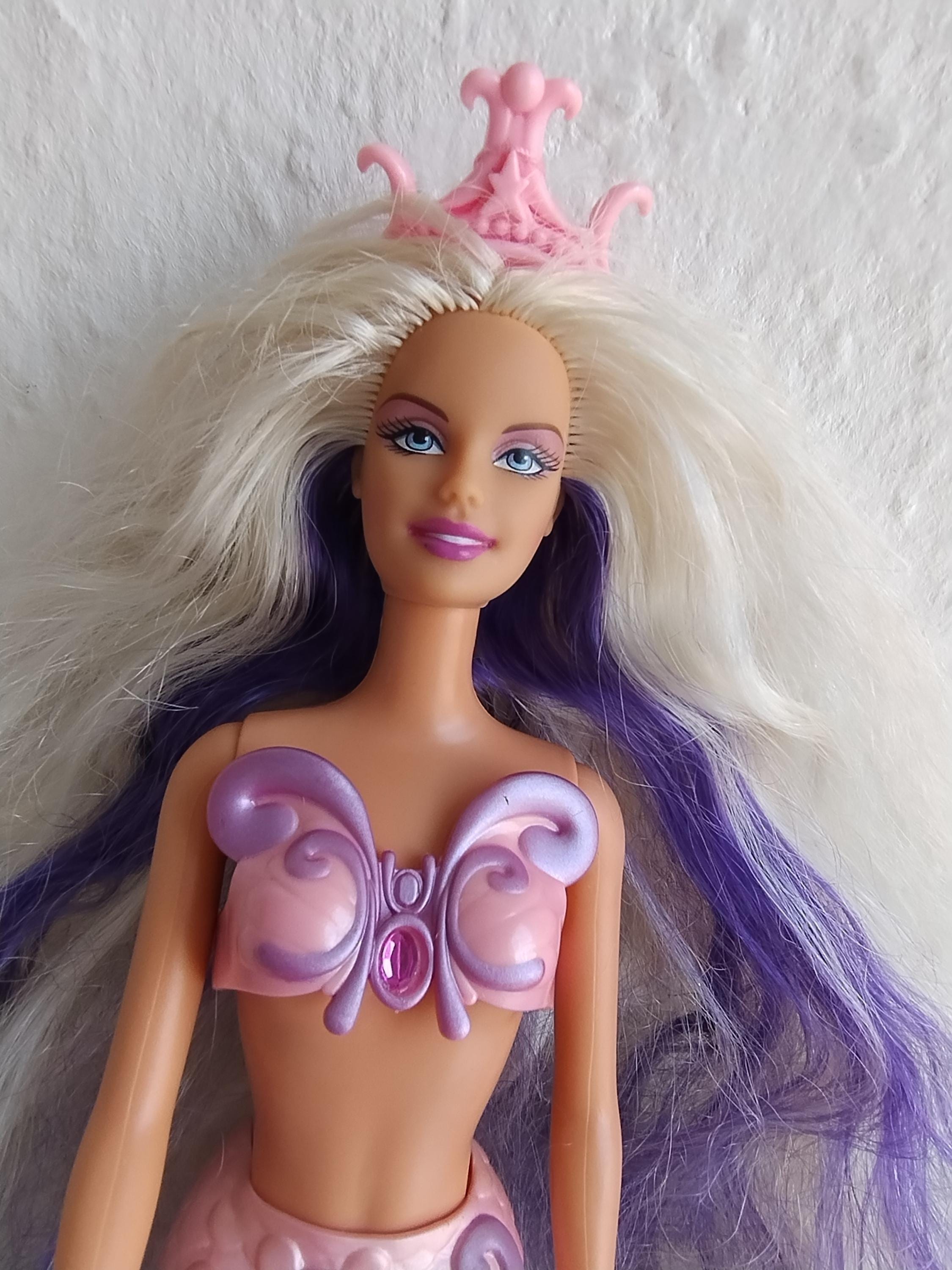 Barbie Fantasy Fairytopia Sirena Mágica Morado Rosa Mattel Vintage