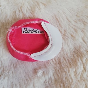 Vintage Barbie Doll Doll Original Visor Cap Baseball Cap Pink White Mattel 80s Vintage No. 56