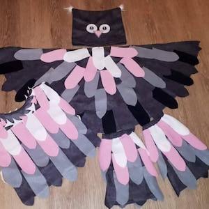 Carnival Costumes Bird Owl Eulin in Grey White Pink