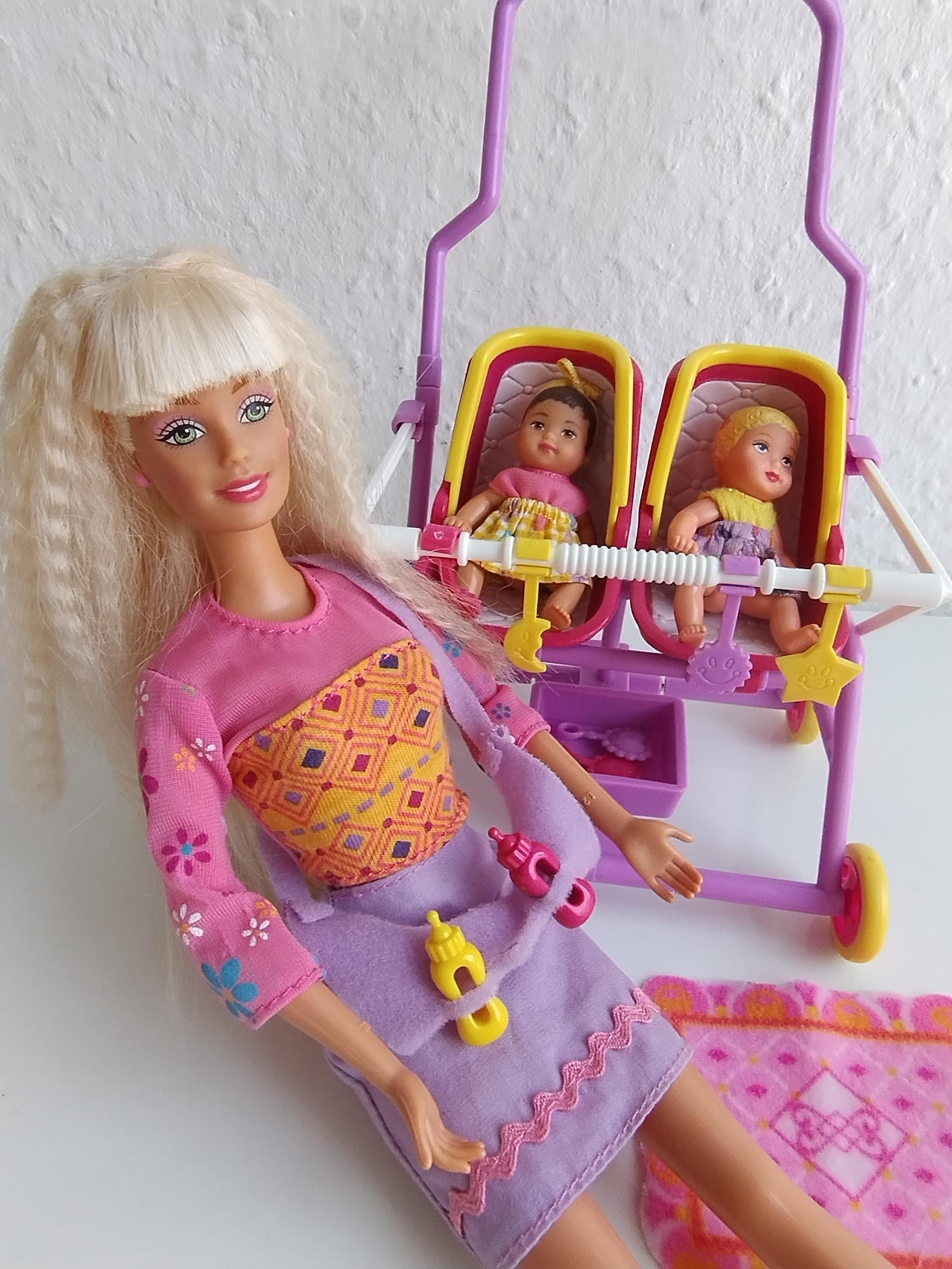 Stroll N Play Barbie Doll and Krissy Two Babies Twins 2001 Mattel Vintage