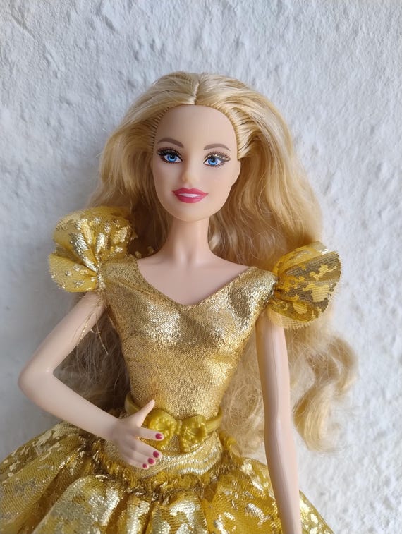 barbie with gold dress Look Doll Barbie Holiday Signature Doll in
