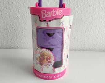 Barbie Accessories Storage Case, Portable Suitcase, Foldable 90s