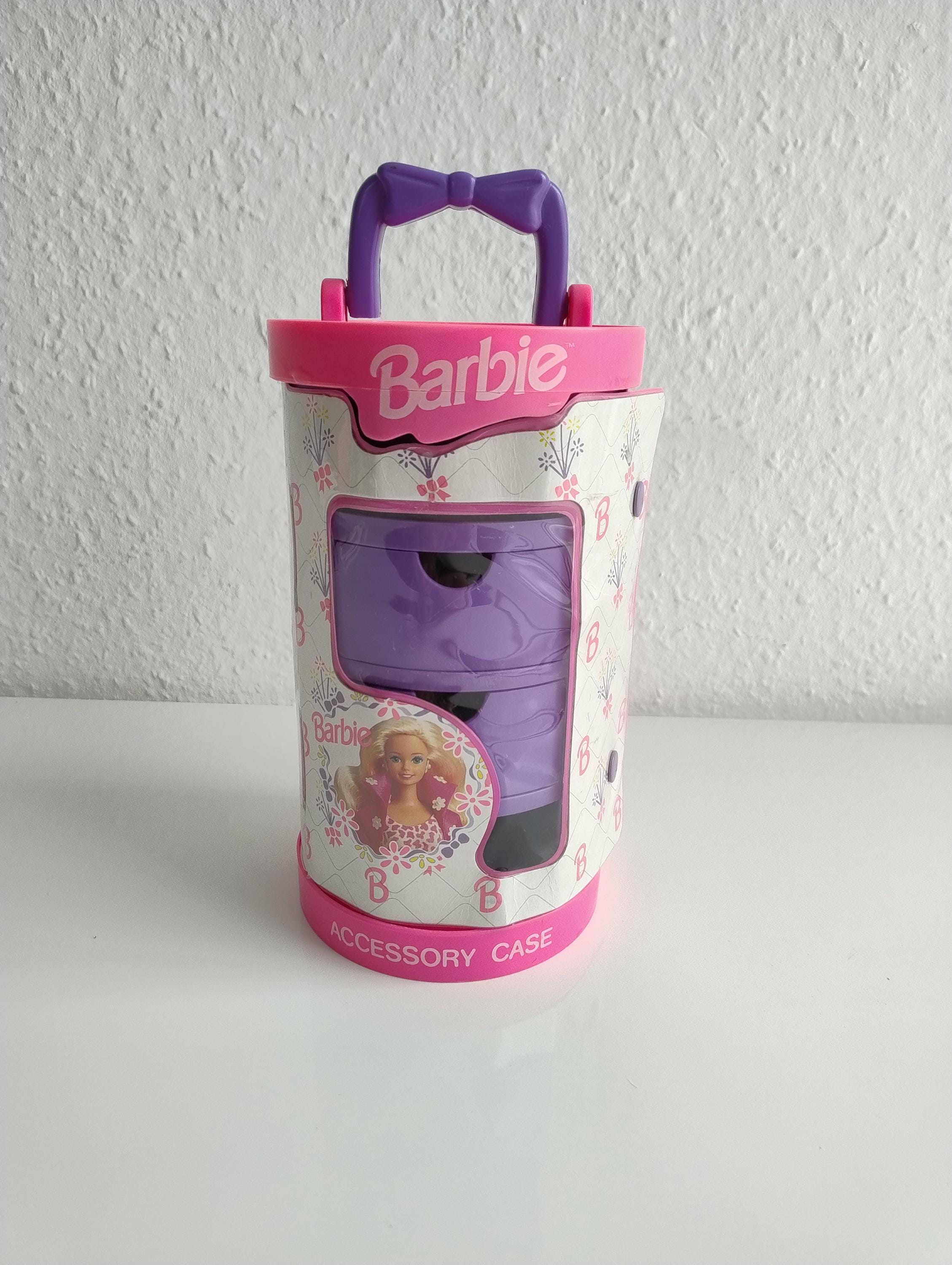 Barbie Accessories Storage Case, Portable Suitcase, Foldable 90s