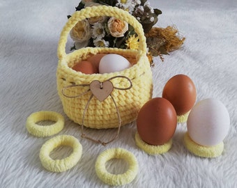 Easter Jewelry Egg Basket Egg Basket Egg Cup Egg Holder Egg Warmer Easter Egg Crocheted Easter Decoration