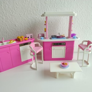Barbie Kitchen Playset Vintage Kitchen Playset Pink White Mattel 1990 Vintage