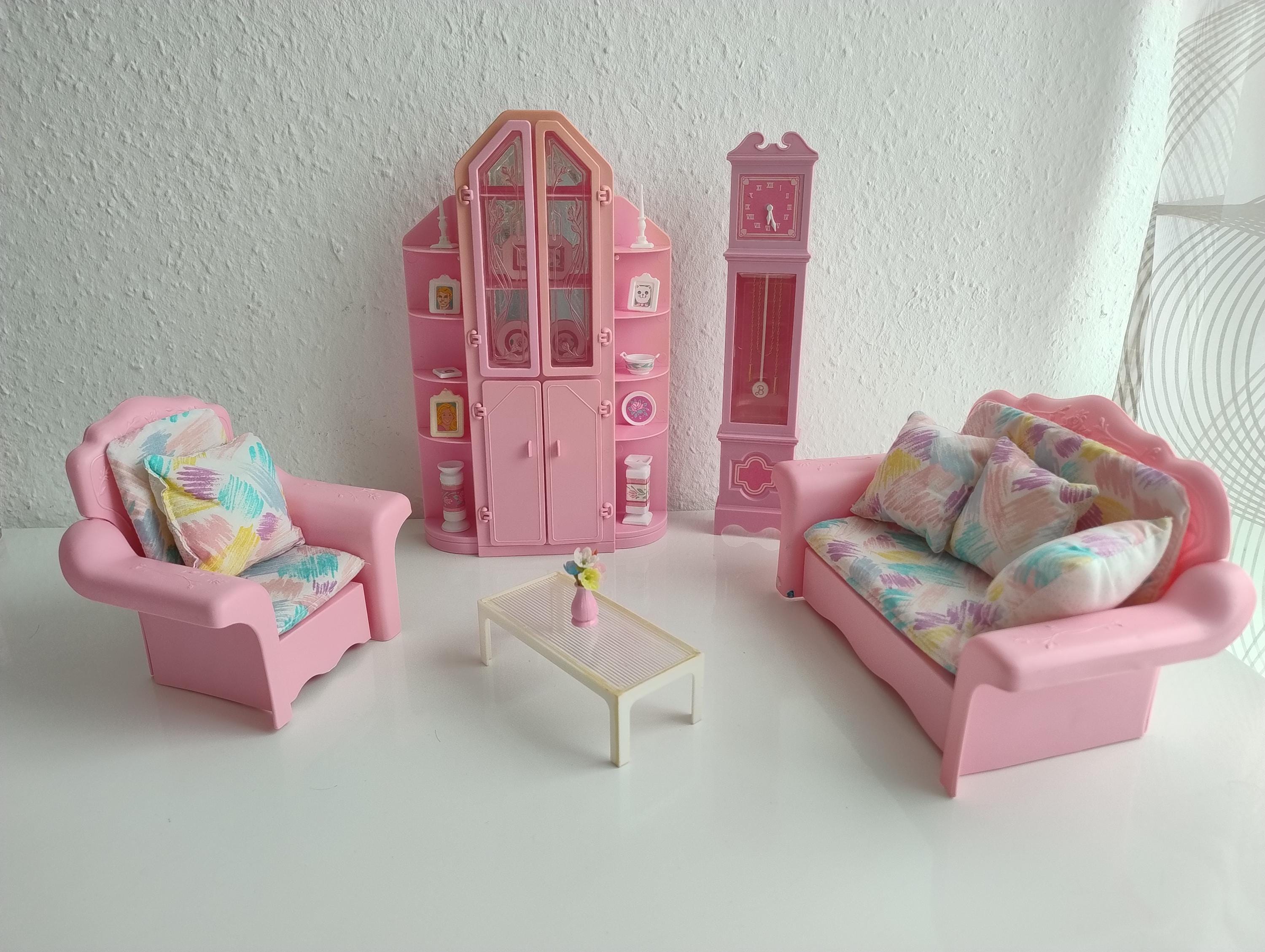 Divano In Miniatura Rosa Per Casa Delle Bambole – Mobile In Plastica Stile Principessa, Toyvian