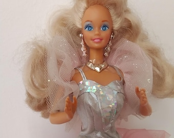 Barbie 1991 Sparkle Eyes 2482 - 'Prettiest Barbie Ever' - Bionda Con Abito Rosa, Vintage - 2
