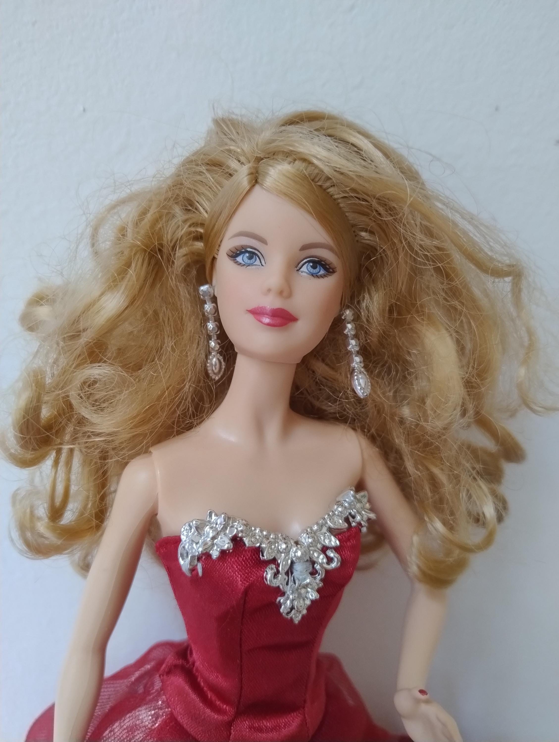 holiday barbie red dress Red gown for barbie doll Christmas dress