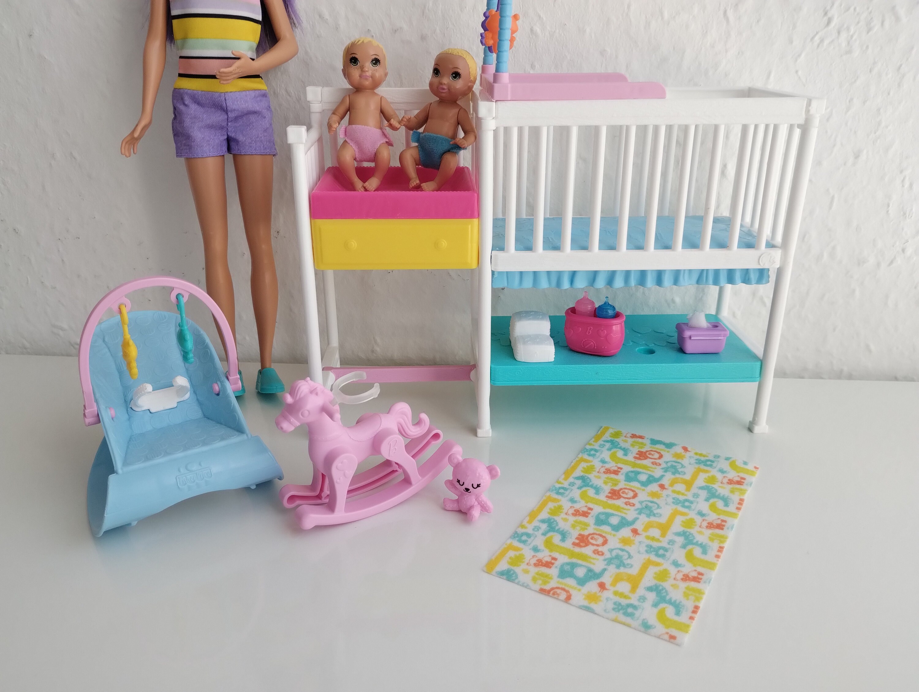 Barbie Skipper Ninera con 2 Bebes Bebes y Guarderia Mattel Etsy Mexico