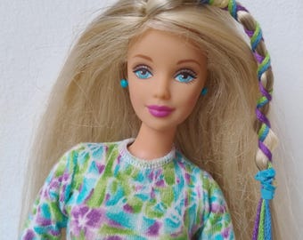 Tie Dye Batik Fun Barbie Mackie Face Mattel 1998 Vintage