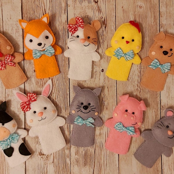 Finger puppets made of felt, felt puppets, puppet theater, animals, various motifs