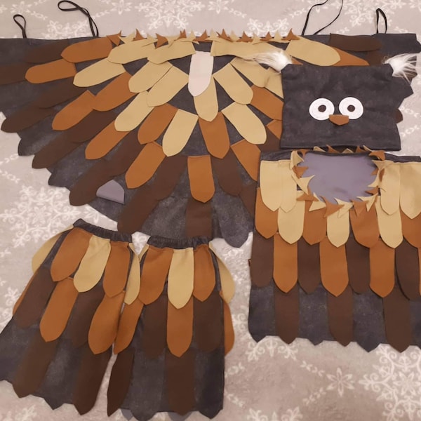 Carnival costumes bird owl owl in brown and gray