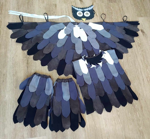 Costumi di carnevale uccello gufo Eulin in grigio Italia