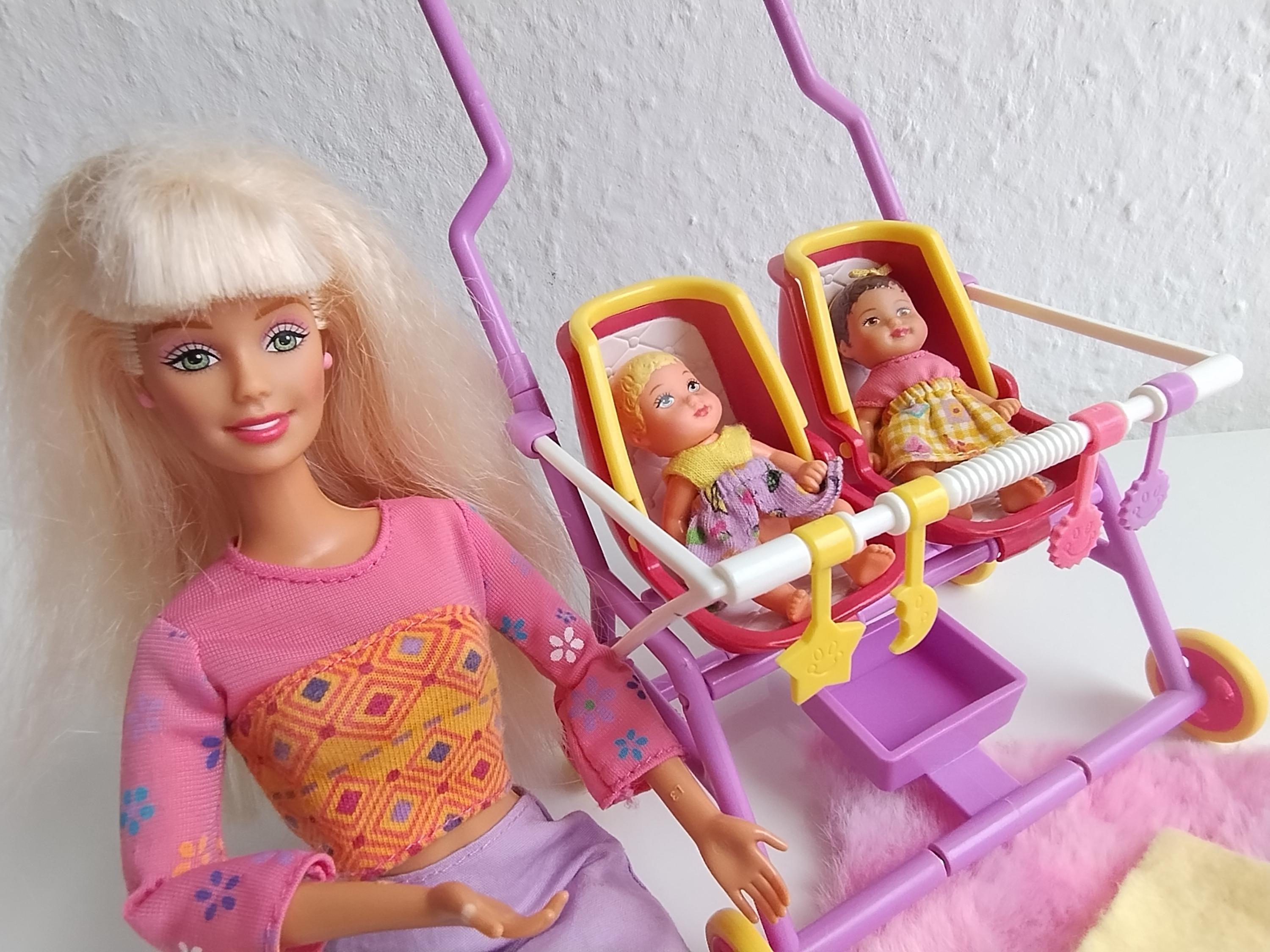 Stroll N Play Barbie Doll and Krissy Two Babies Twins 2001 Mattel